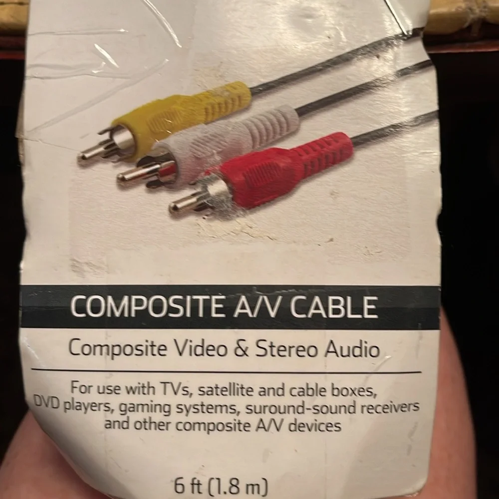 FLASH SALE!COMPOSITE A/V CABLE COLOR CODED 6 FOOT NWOT